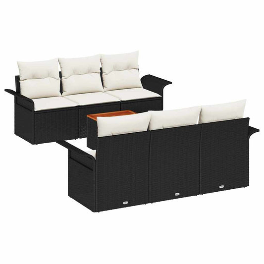 Tuin Sofa Set Met Kussen 7 Pcs En Crème 55 X 55 X 37 Cm