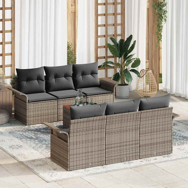 Tuin Sofa Set Met Kussen 7 Pcs En Crème 55 X 55 X 37 Cm