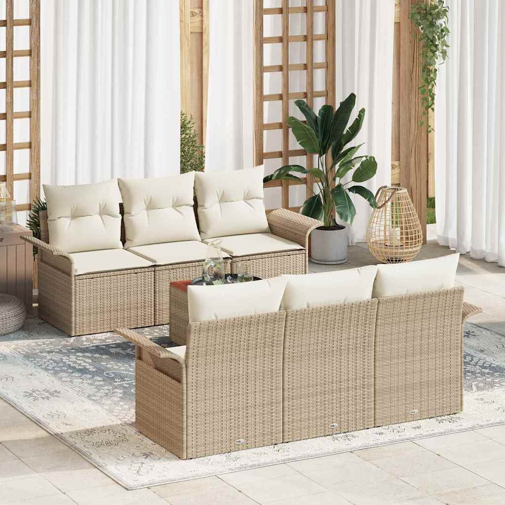 Tuin Sofa Set Met Kussen 7 Pcs En Crème 55 X 55 X 37 Cm