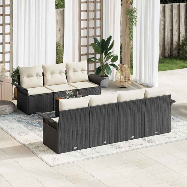 Tuin Sofa Set Met Kussen 8 Pcs En Crème 55 X 55 X 37 Cm