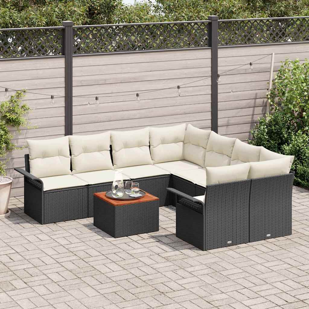 Tuin Sofa Set Met Kussen 9 Pcs En Crème 55 X 55 X 37 Cm