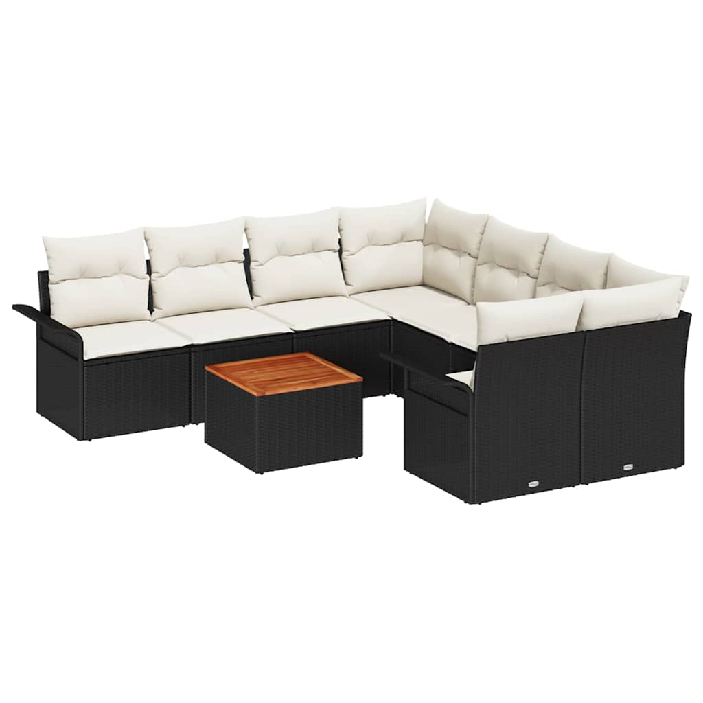 Tuin Sofa Set Met Kussen 9 Pcs En Crème 55 X 55 X 37 Cm