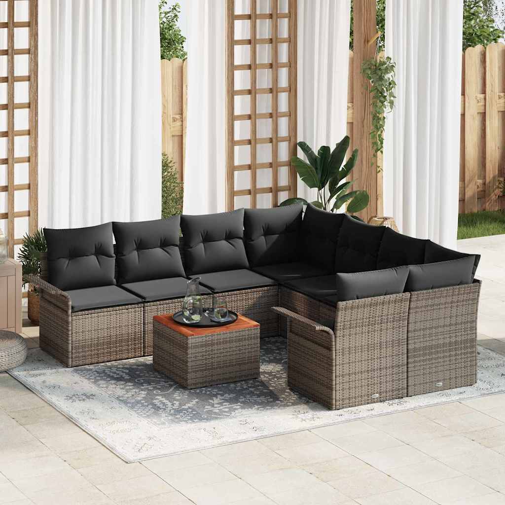 Tuin Sofa Set Met Kussen 9 Pcs En Crème 55 X 55 X 37 Cm