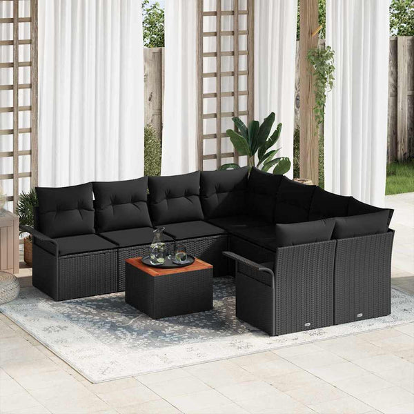 Tuin Sofa Set Met Kussen 9 Pcs En Crème 55 X 55 X 37 Cm