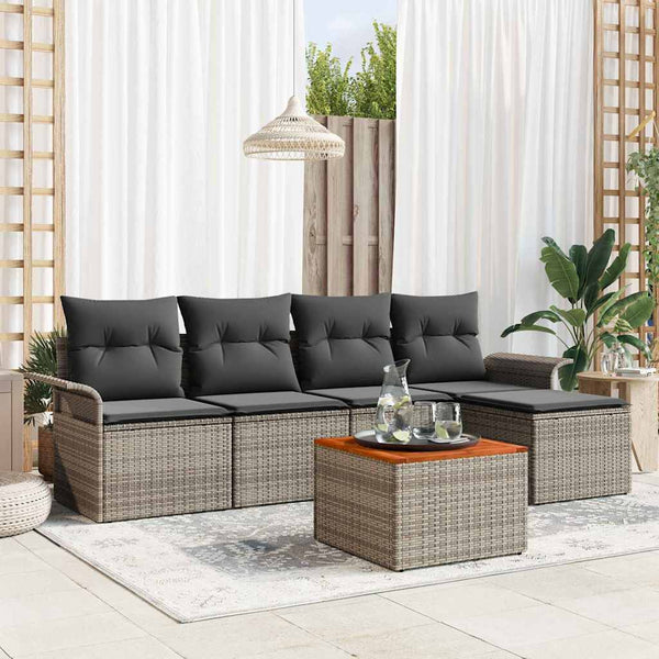 Tuin Sofa Set Met Kussen Met Opslag 6 Pcs