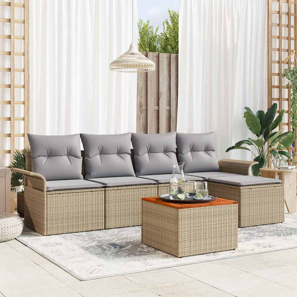 Tuin Sofa Set Met Kussen Met Opslag 6 Pcs