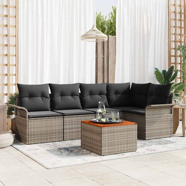 Tuin Sofa Set Met Kussen 6 Pcs En Crème 55 X 55 X 37 Cm
