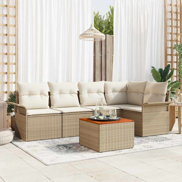 Tuin Sofa Set Met Kussen 6 Pcs En Crème 55 X 55 X 37 Cm