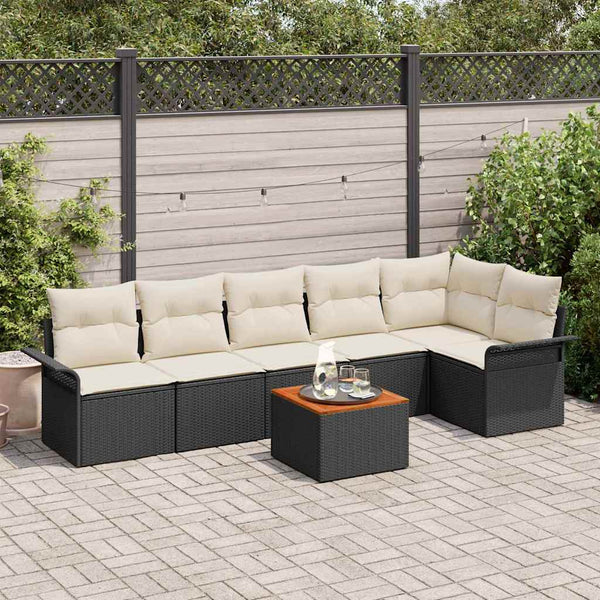 Tuin Sofa Set Met Kussen 7 Pcs En Crème 55 X 55 X 37 Cm