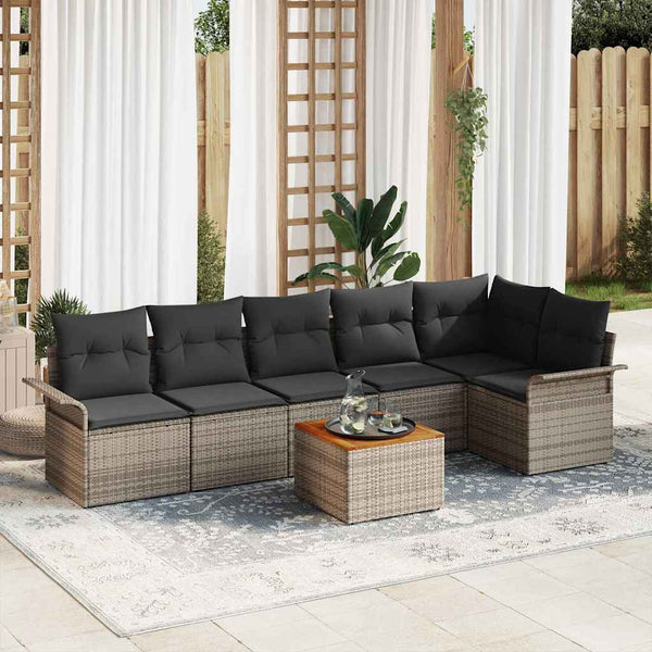 Tuin Sofa Set Met Kussen 7 Pcs En Crème 55 X 55 X 37 Cm