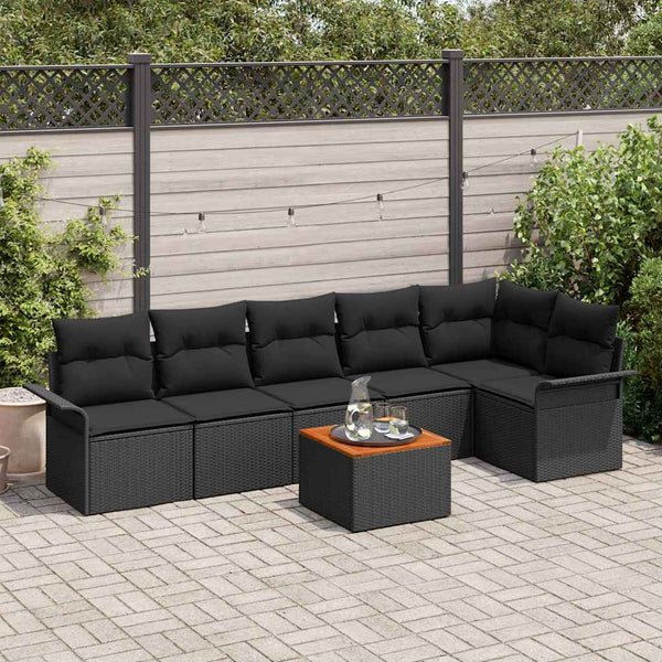 Tuin Sofa Set Met Kussen 7 Pcs En Crème 55 X 55 X 37 Cm