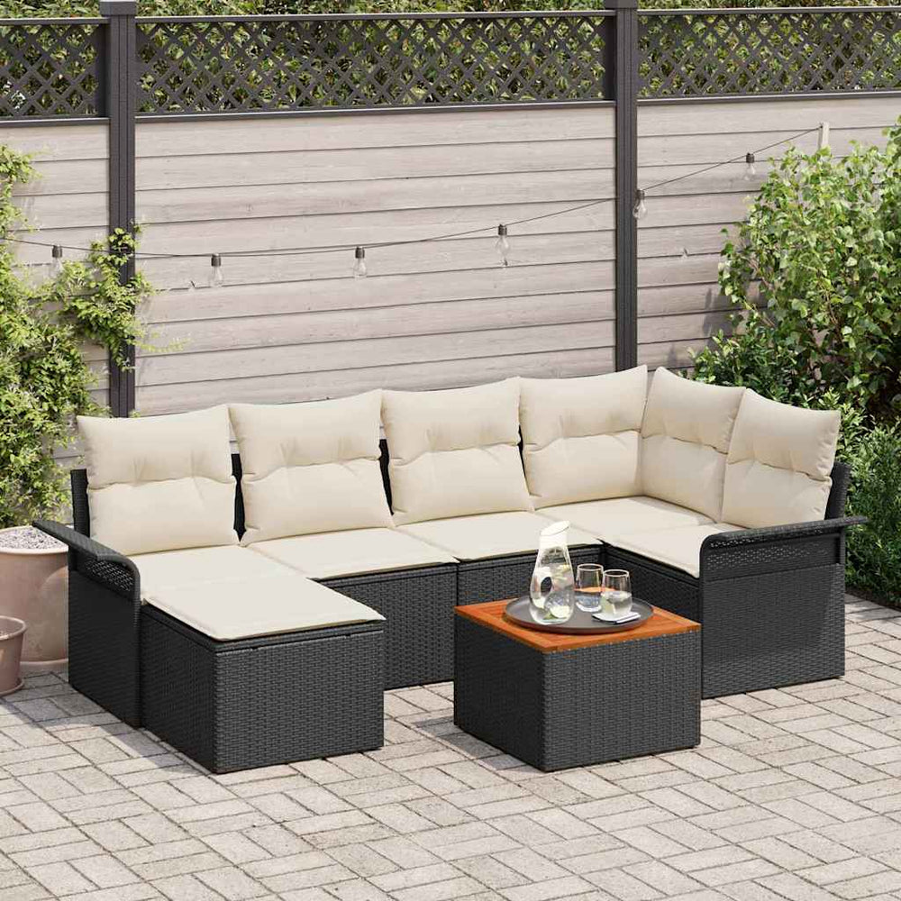 Tuin Sofa Set Met Kussen Met Opslag 7 Pcs En Crème