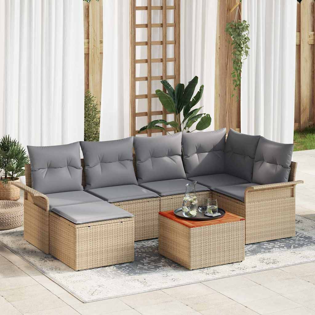 Tuin Sofa Set Met Kussen Met Opslag 7 Pcs En Crème