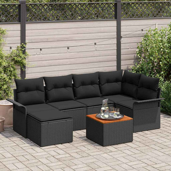 Tuin Sofa Set Met Kussen Met Opslag 7 Pcs En Crème