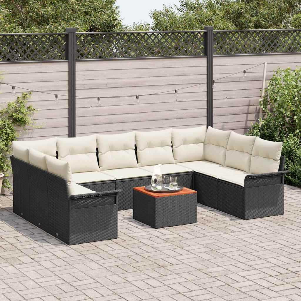 Tuin Sofa Set Met Kussen 10 Pcs En Crème 55 X 55 X 37 Cm