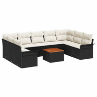 Tuin Sofa Set Met Kussen 10 Pcs En Crème 55 X 55 X 37 Cm