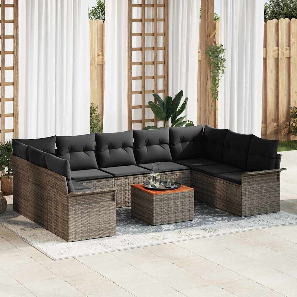 Tuin Sofa Set Met Kussen 10 Pcs En Crème 55 X 55 X 37 Cm