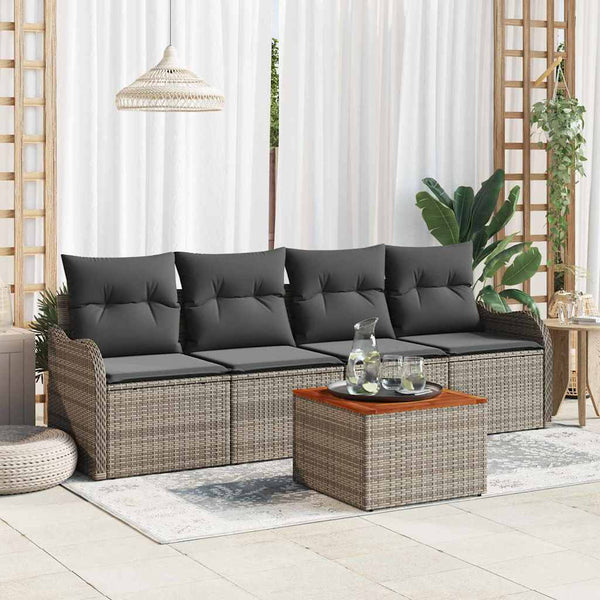 Tuin Sofa Set Met Kussen 5 Pcs En Crème 55 X 55 X 37 Cm