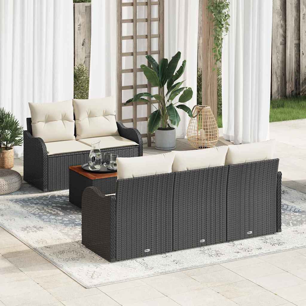 Tuin Sofa Set Met Kussen 6 Pcs En Crème 55 X 55 X 37 Cm