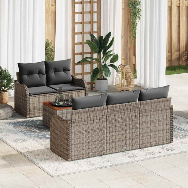 Tuin Sofa Set Met Kussen 6 Pcs En Crème 55 X 55 X 37 Cm
