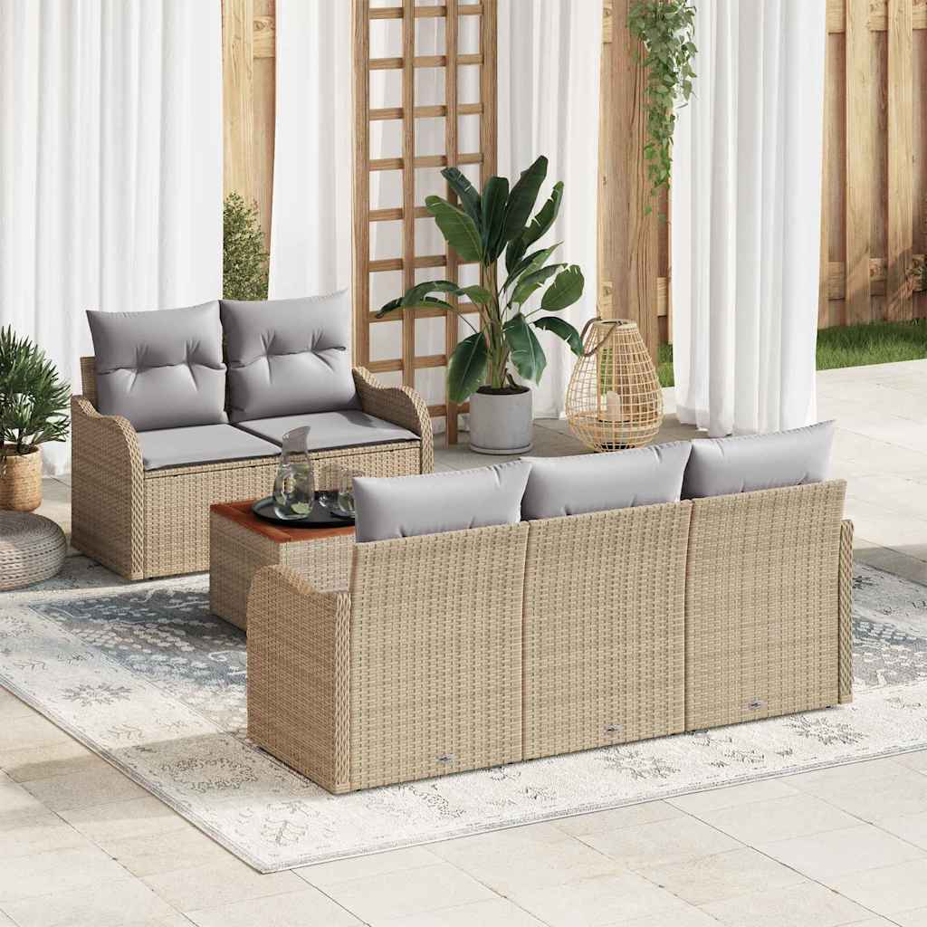 Tuin Sofa Set Met Kussen 6 Pcs En Crème 55 X 55 X 37 Cm