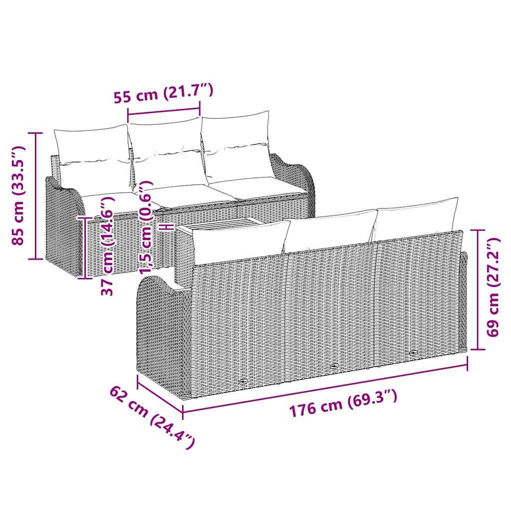 Tuin Sofa Set 7 Pcs