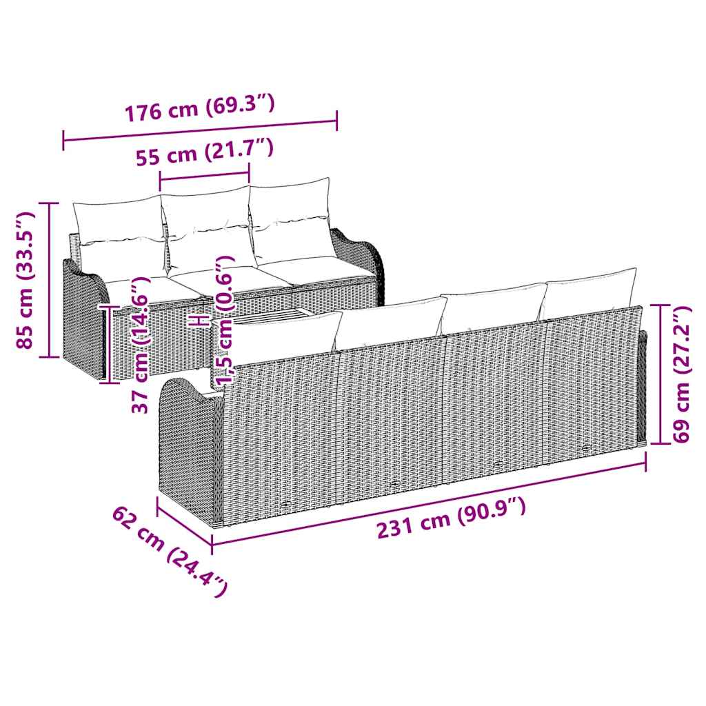 Tuin Sofa Set 8 Pcs