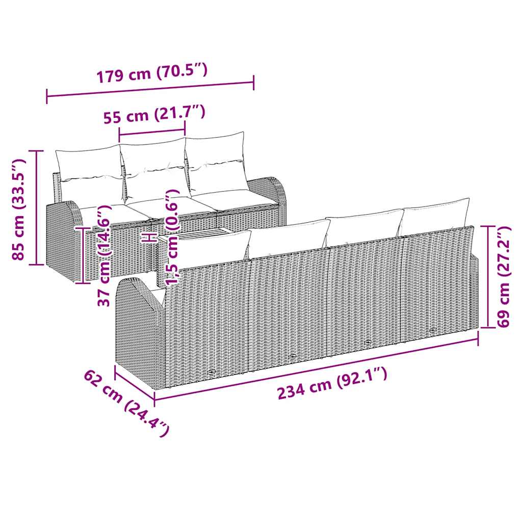 Tuin Sofa Set 8 Pcs