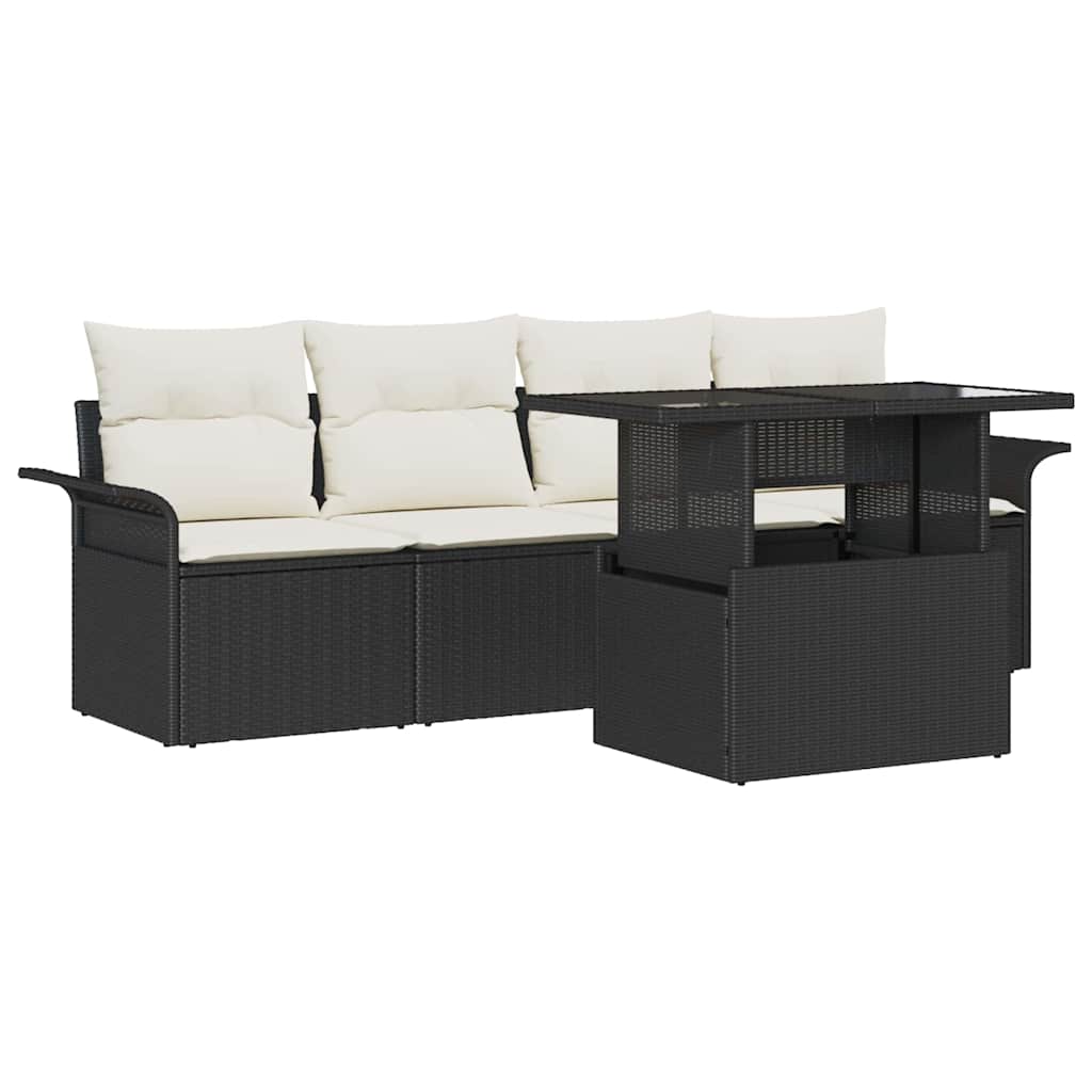 Tuin Sofa Set Met Kussen Met Opslag 5 Pcs Poly Riet