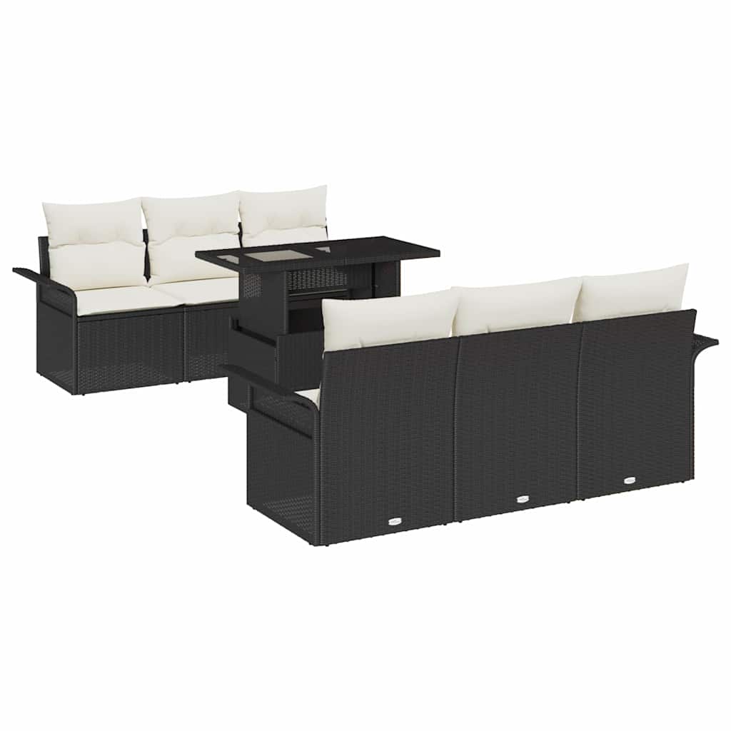 Tuin Sofa Set Met Kussen Met Opslag 7 Pcs Poly Riet