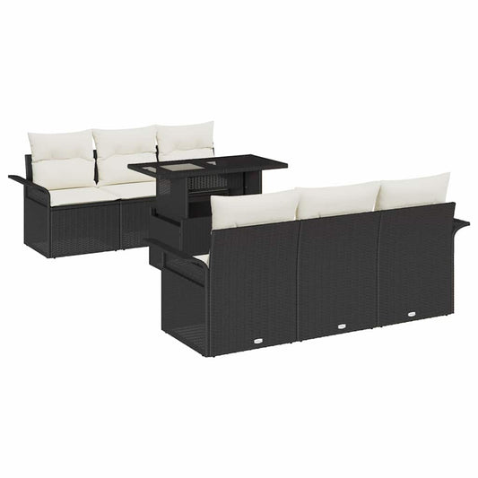 Tuin Sofa Set Met Kussen Met Opslag 7 Pcs Poly Riet
