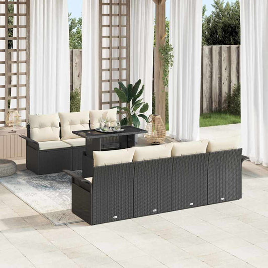 Tuin Sofa Set Met Kussen Met Opslag 8 Pcs Poly Riet