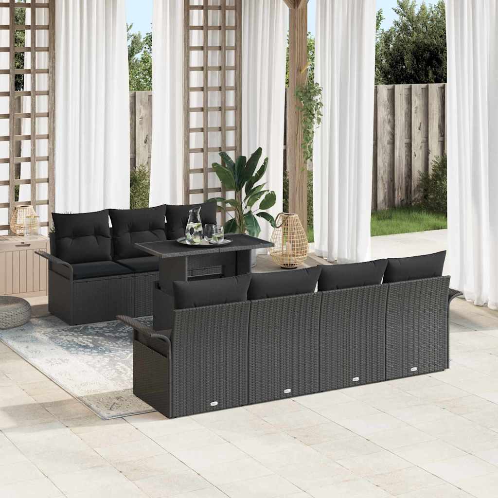Tuin Sofa Set Met Kussen Met Opslag 8 Pcs Poly Riet