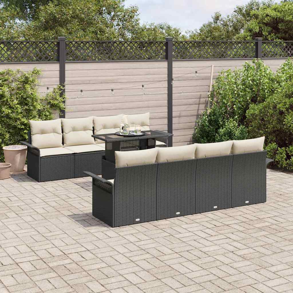 Tuin Sofa Set Met Kussen Met Opslag 9 Pcs Poly Riet