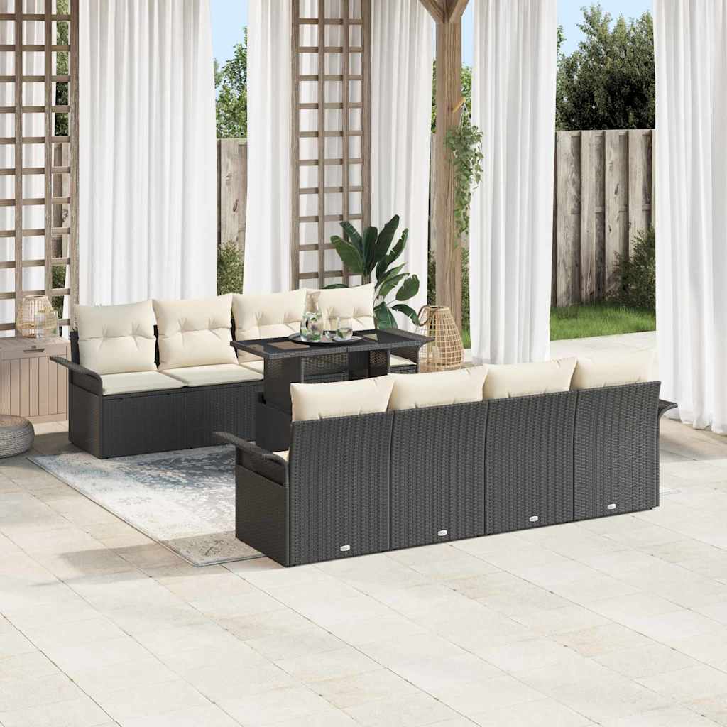 Tuin Sofa Set Met Kussen Met Opslag 9 Pcs Poly Riet