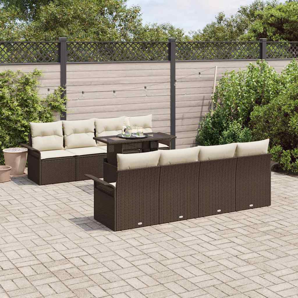 Tuin Sofa Set Met Kussen Met Opslag 9 Pcs Poly Riet