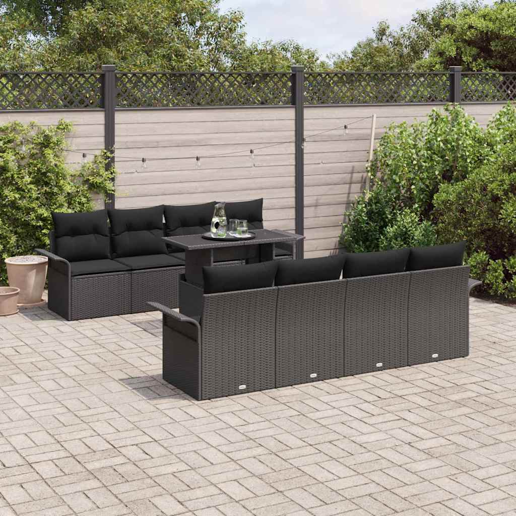 Tuin Sofa Set Met Kussen Met Opslag 9 Pcs Poly Riet