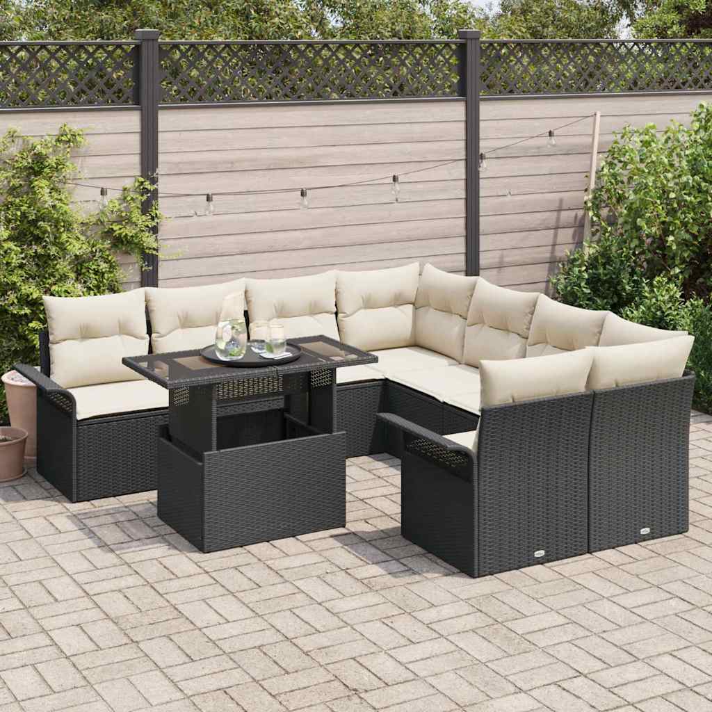 Tuin Sofa Set Met Kussen Met Opslag 9 Pcs Poly Riet