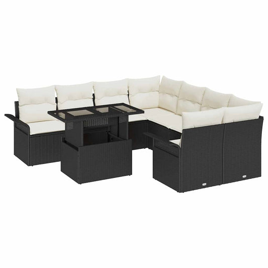 Tuin Sofa Set Met Kussen Met Opslag 9 Pcs Poly Riet