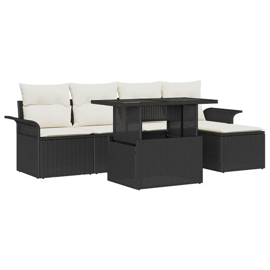 Tuin Sofa Set Met Kussen Met Opslag 6 Pcs Poly Riet