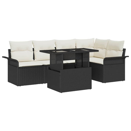 Tuin Sofa Set Met Kussen Met Opslag 6 Pcs Poly Riet