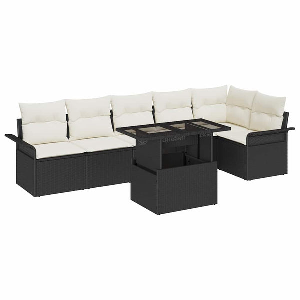 Tuin Sofa Set Met Kussen Met Opslag 7 Pcs Poly Riet