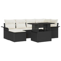Tuin Sofa Set Met Kussen Met Opslag 7 Pcs Poly Riet