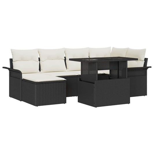 Tuin Sofa Set Met Kussen Met Opslag 7 Pcs Poly Riet