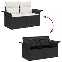 Tuin Sofa Set Met Kussen Met Opslag 7 Pcs Poly Riet