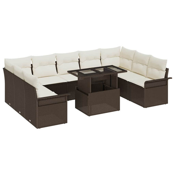 Tuin Sofa Set 10 Pcs 100 X 55 X 73 Cm Poly Riet