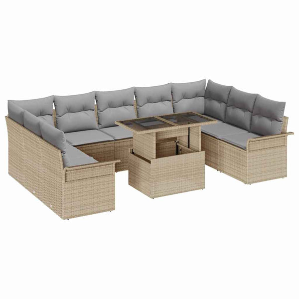 Tuin Sofa Set 10 Pcs 100 X 55 X 73 Cm Poly Riet