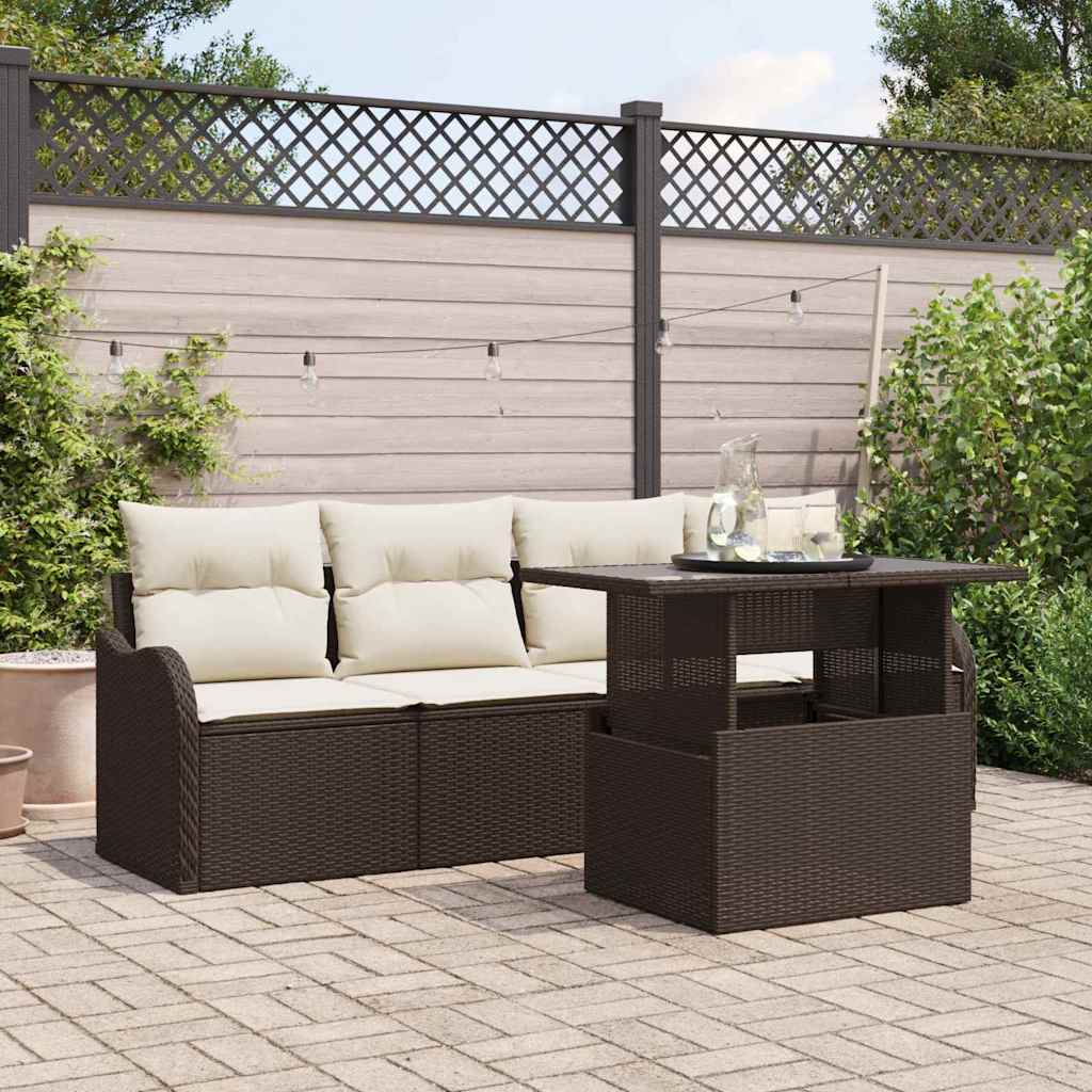Tuin Sofa Set Met Kussen 5 Pcs 100 X 55 X 73 Cm Poly Riet