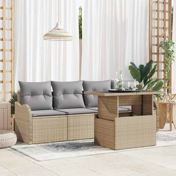 Tuin Sofa Set Met Kussen 5 Pcs 100 X 55 X 73 Cm Poly Riet