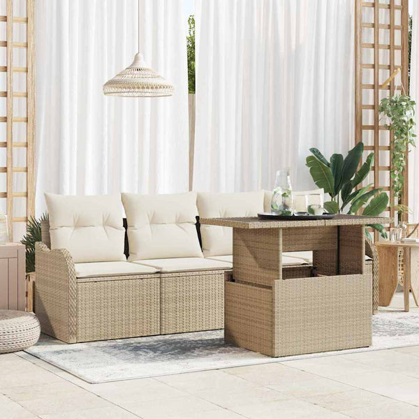 Tuin Sofa Set Met Kussen 5 Pcs 100 X 55 X 73 Cm Poly Riet